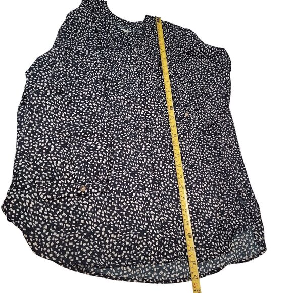 Jachs Girlfriend Women's Black & White Printed 3/4 Sleeve Hidden Button Blouse S - Picture 12 of 15